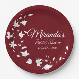 Najaarwijn en Vrijgezellenfeest van witte flora Papieren Bordje