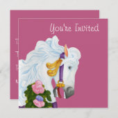 Najira Carousel Horse Invitation Kaart (Voorkant / Achterkant)