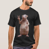 Nak*d Mole Rat Teken Vrede T-shirt (Voorkant)