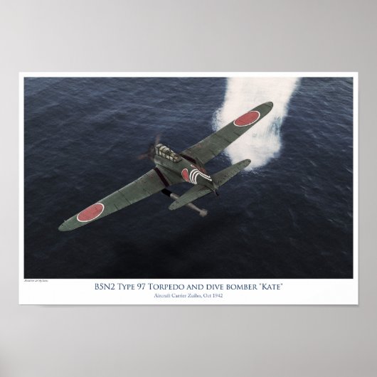 Nakajima B5N1 "Kate torpedo bomber" Poster (Voorkant)
