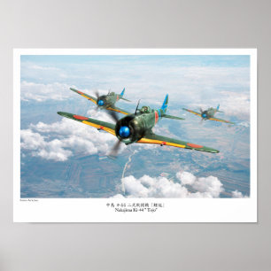 Nakajima Ki-44"Tojo" 中島 44 二 戦 闘"" 式 Poster