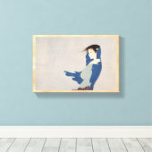 Nakajima Kiyoshi Fijne Regen Japanse vrouw kunst Canvas Afdruk (Insitu (Houten vloer))