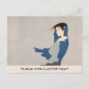 Nakajima Kiyoshi Fine Rain japanse vrouwelijke kun Briefkaart