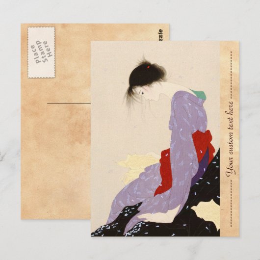 Nakajima Kiyoshi Love Letter japanese vrouwelijke  Briefkaart (Voorkant / Achterkant)