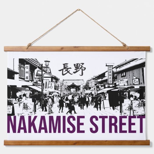 Nakamise straat hangend wandkleed (Voorkant)