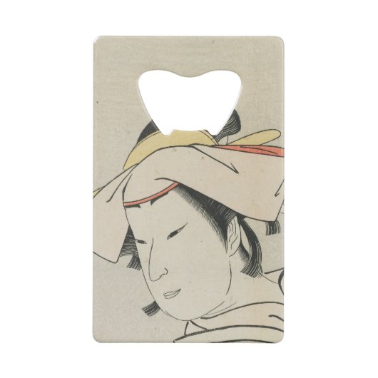 Nakamura Noshio II as Tonase, 1795 Creditkaart Flessenopener (Voorkant)