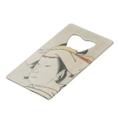 Nakamura Noshio II as Tonase, 1795 Creditkaart Flessenopener (Voorkant Gekanteld)