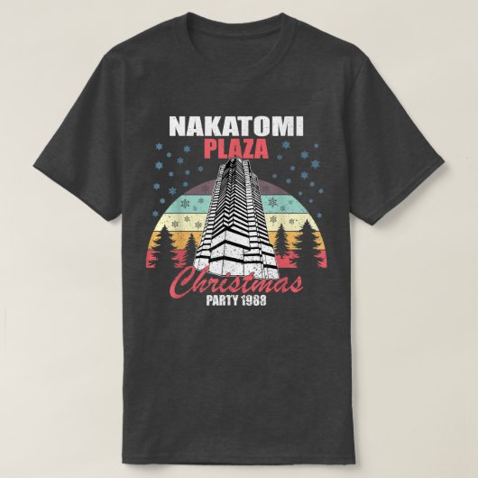 Nakatomi Plaza Christmas Party 1988 Funny Xmas Vin T-shirt (Design voorkant)