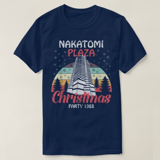 Nakatomi Plaza kerstparty 1988 Funny Xmas Vin T-shirt (Design voorkant)