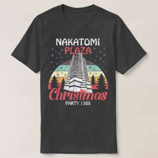Nakatomi Plaza kerstparty 1988 Funny Xmas Vin T-shirt (Design voorkant)