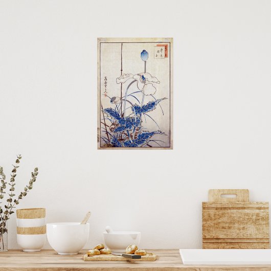 Nakayama Sugakudo Bird over Poppies Poster (Keuken)