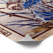 Nakayama Sugakudo Bird over Poppies Poster (Hoek)