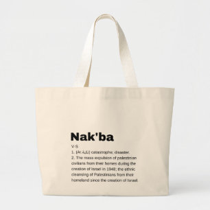 Nakba Betekenis ontwerp Nakba Definitie tekst Grote Tote Bag