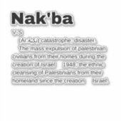 Nakba Betekenis ontwerp Nakba Definitie tekst Sticker (Voorkant)