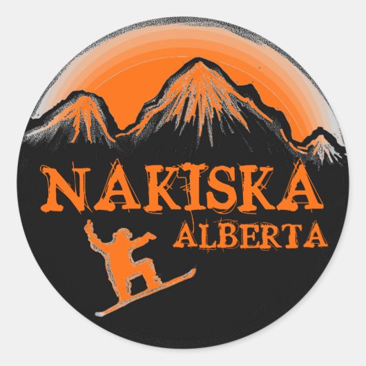 Nakiska Alberta Canada oranje snowboard stickers (Voorkant)