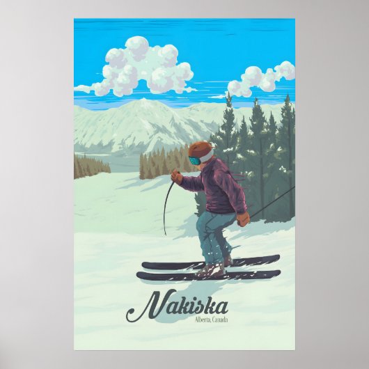 Nakiska Ski Resort Canada Reisposter Poster (Voorkant)