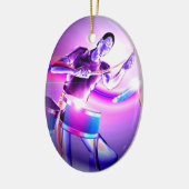 Nakloppen — Paarse drummer Keramisch Ornament (Links)