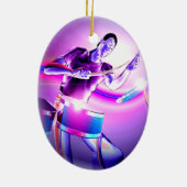 Nakloppen — Paarse drummer Keramisch Ornament (Achterkant)