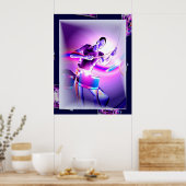 Nakloppen — Paarse drummer Poster (Keuken)