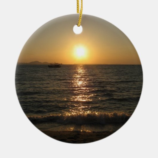 Naklua Beach Sunset ... Pattaya, Chonburi, Thailan Keramisch Ornament (Voorkant)
