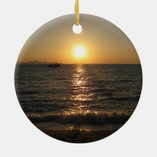 Naklua Beach Sunset ... Pattaya, Chonburi, Thailan Keramisch Ornament (Achterkant)