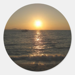 Naklua Beach Sunset ... Pattaya, Chonburi, Thailan Ronde Sticker