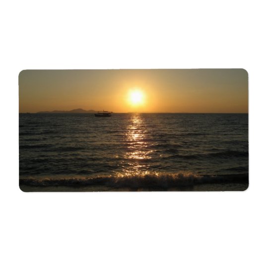 Naklua Beach Zonsondergang .. Pattaya, Chonburi, T Etiket (Voorkant)