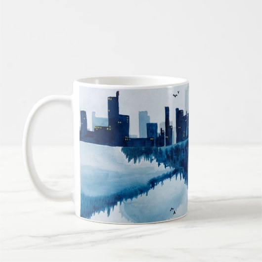 nakomelende cityscape Reflection Koffiemok (Links)