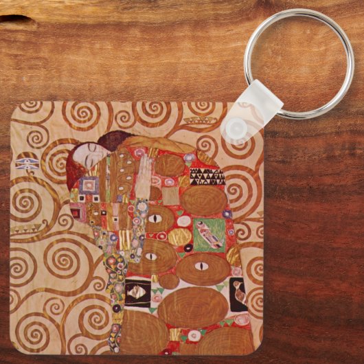 Nakoming door Gustav Klimt,  Art Nouveau Sleutelhanger (Achterkant)