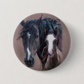 Nakota Mare en Foal Ronde Button 5,7 Cm (Voorkant)