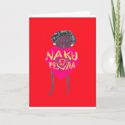 Nakupenda Love Art – Swahili Heart Design Kaart (Voorkant)