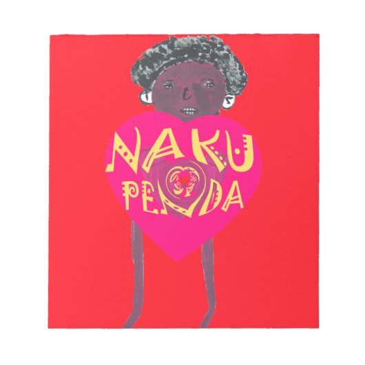 Nakupenda Love Art – Swahili Heart Design Notitieblok (Voorkant)