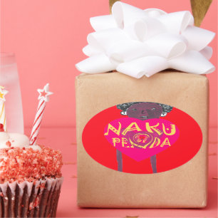 Nakupenda Love Art – Swahili Heart Design Ovale Sticker