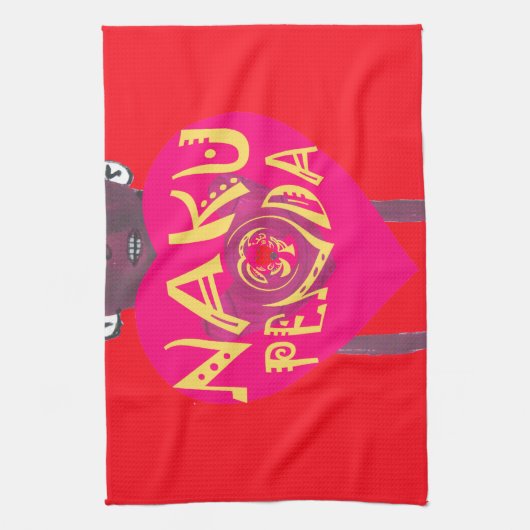 Nakupenda Love Art – Swahili Heart Design Theedoek (Verticaal)