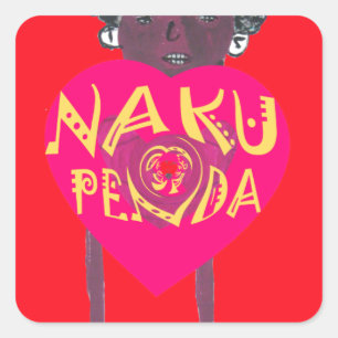 Nakupenda Love Art – Swahili Heart Design Vierkante Sticker