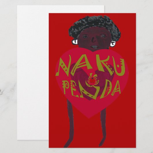 Nakupenda Sana Art Print Swahili Design Briefpapier (Voorkant / Achterkant)