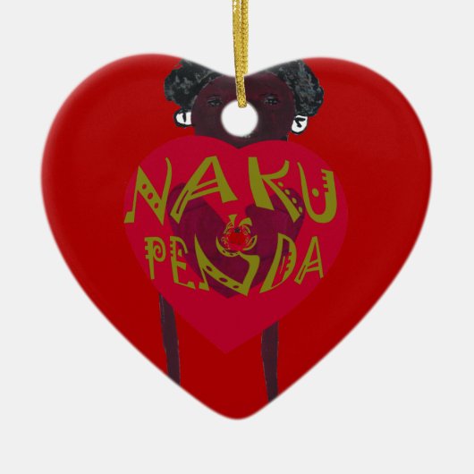 Nakupenda Sana Art Print Swahili Design Keramisch Ornament (Voorkant)
