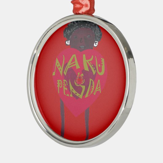 Nakupenda Sana Art Print Swahili Design Metalen Ornament (Links)
