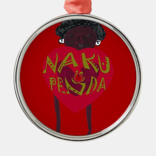 Nakupenda Sana Art Print Swahili Design Metalen Ornament (Voorkant)