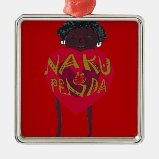 Nakupenda Sana Art Print Swahili Design Metalen Ornament (Voorkant)