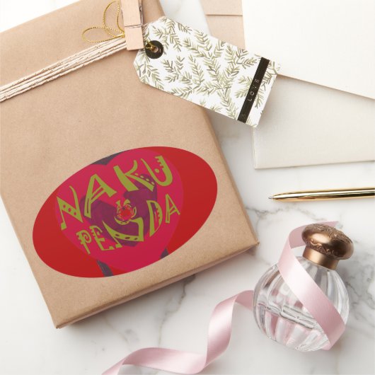 Nakupenda Sana Art Print Swahili Design Ovale Sticker (Geschenken)