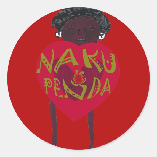 Nakupenda Sana Art Print Swahili Design Ronde Sticker (Voorkant)
