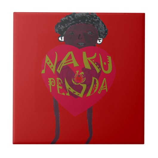 Nakupenda Sana Art Print Swahili Design Tegeltje (Voorkant)