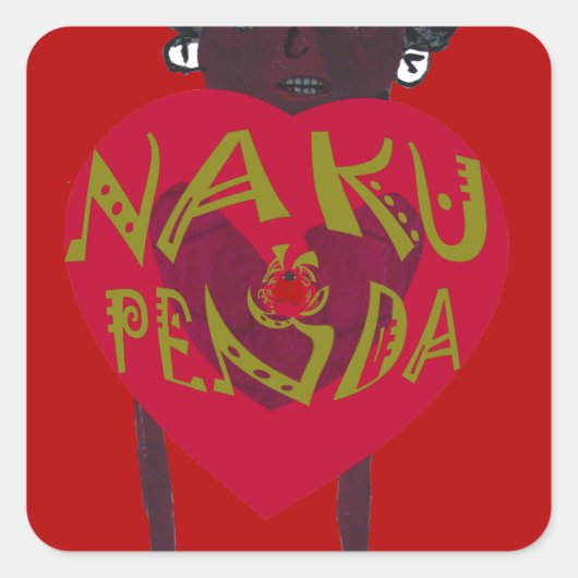 Nakupenda Sana Art Print Swahili Design Vierkante Sticker (Voorkant)
