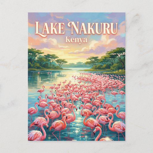 Nakuru-meer Kenia Briefkaart (Voorkant)