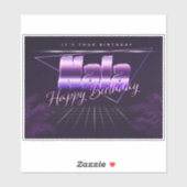 Nala Name Vorname lila retro Sticker Geburtstag (Vel)