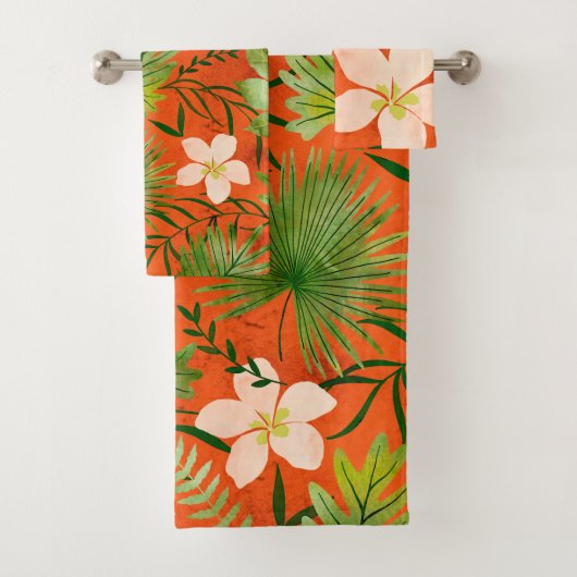 Nalani Hawaiian Tropical Garden Coral Bad Handdoek (Insitu)