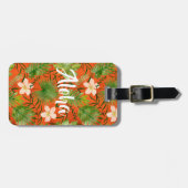 Nalani Hawaiian Tropical Garden Coral Bagagelabel (Voorkant horizontaal)