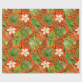 Nalani Hawaiian Tropical Garden Coral Cadeaupapier (Vlak)