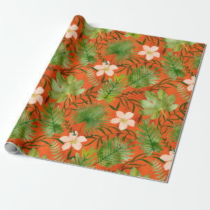 Nalani Hawaiian Tropical Garden Coral Cadeaupapier